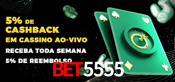 Promoções do cassino ao Vivo BET5555